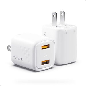 �{���g�~�[(VOLTME) V2078 �z���C�g USB AC�[�d�� Revo 12 Duo 2.4A USB-A×2�|�[�g �܂肽���ݎ��v���O