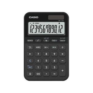 CASIO(�J�V�I) MW-C20D-BK-N �u���b�N �d�� �~�j�W���X�g�T�C�Y 12�� �Ōv�Z ���[�g�v�Z ���Ԍv�Z �����v�@�\