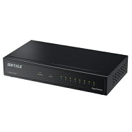 バッファロー(BUFFALO) LSW8-GT-8ES/BK Giga8ポート スイッチングハブ 電源外付け 金属筐体 マグネット付属