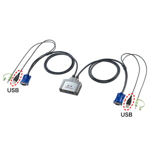 サンワサプライ SW-KVM2AUUN パソコン自動切替器 2:1 SWKVM2AUUN