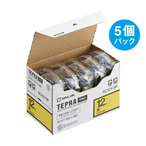 �L���O�W�� KING JIM �e�v��PRO 5�� �J���[���x�� �p�X�e�� �� ������ 12mm SC12Y-5P SC12Y5P