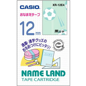 CASIO(カシオ) XR-12 E4 おなまえテープ(4m) 黒文字/サッカーボール 12mm