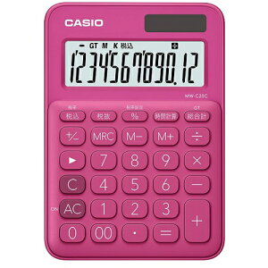 CASIO(カシオ) MW-C20C-RD ビビッドピンク カラフル電卓 12桁