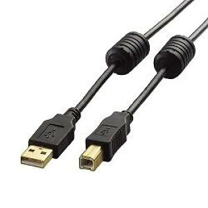 �G���R��(ELECOM) U2C-BF50BK �u���b�N USB2.0�P�[�u�� A-B �t�F���C�g�R�A�t�� 5m