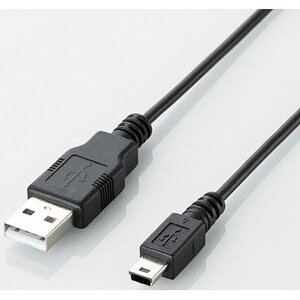 �G���R��(ELECOM) U2C-JM15BK �u���b�N USB2.0�P�[�u�� A-miniB 1.5m