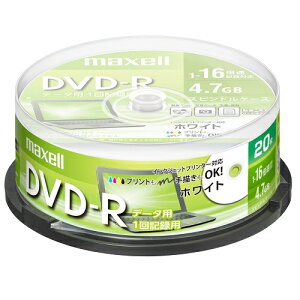 �}�N�Z��(maxell) DR47PWE.20SP �f�[�^�p DVD-R 4.7GB ��� �ǋL �L�^ �v�����^�u�� 16�{�� 20��