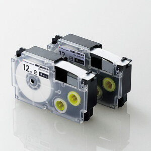 �G���R��(ELECOM) CTC-CXR12WE-2P �J���[�N���G�[�V���� �l�[�������h�݊��e�[�v ��/������ 12mm�� 2��