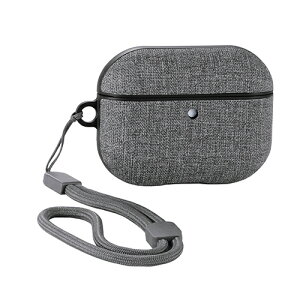 �G���R��(ELECOM) AVA-AP07CCGY �O���[ AirPods Pro 3 �P�[�X MagSafe�Ή� �t�@�u���b�N�� TPU �ϏՌ� �X�g���b�v�t �����h�~