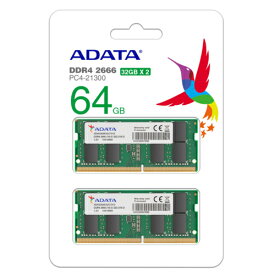 ADATA Technology AD4S266632G19-D SODIMM DDR4 PC4-21300 32GB 2枚組