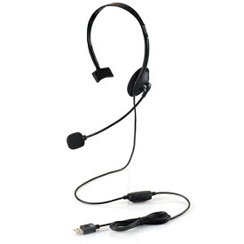 エレコム(ELECOM) HS-HP01MUBK(ブラック) 片耳(左耳) 用 ヘッドセット ダイナミック型 USB接続/有線1.8m
