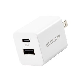 エレコム ELECOM MPA-ACCP36WH(ホワイト) PD対応AC充電器 USB充電器 Type-C/USB-Aポート 最大出力20W