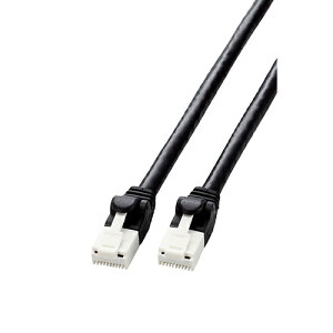 �G���R��(ELECOM) LD-GPAT/BK2/RS �u���b�N LAN�P�[�u�� CAT6A 2m ���� 10Gbps �X�g���[�g �ܐ܂�h�~