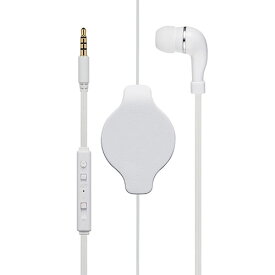ミヨシ PHP-K01/WH(ホワイト) コントローラー付き 巻取り式 片耳イヤホン 4極タイプ