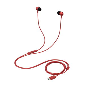 エレコム(ELECOM) EHP-DF11CMRD レッド タイプCイヤホン マイク付き カナル型 耳せんタイプ 有線1.2m