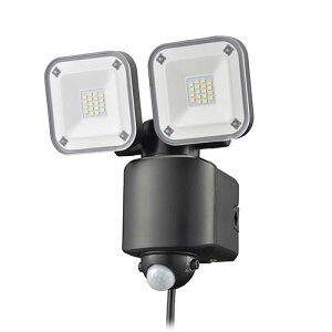 オーム電機 OHM LS-A320W2 monban 防犯センサーライト 2灯コンセント式 3200ルーメン LSA320W2