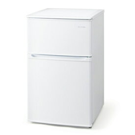 【設置＋リサイクル】アイリスオーヤマ(Iris Ohyama) IRSD-9B-W(ホワイト) 2ドア冷凍冷蔵庫 90L 右開き 幅478mm