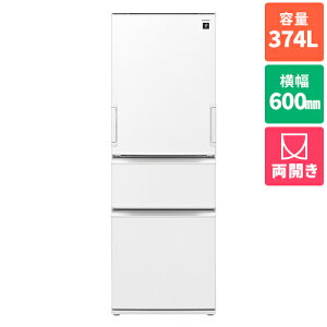 yWݒuzV[v SHARP SJ-PW37P-W(VL[}bgzCg) 3hA① ǂhA 374L 600mm SJPW37PW