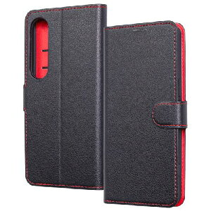 ray-out(レイ・アウト) RT-RXP1M7ELC1BR ブラック_レッド Xperia 1 VII用 Like standard 耐衝撃 マグネットベルト シンプル 手帳型レザーケース