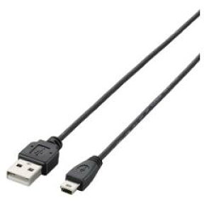 �G���R��(ELECOM) U2C-MXN05BK �u���b�N USB2.0�P�[�u�� �ɍ� mini-B 0.5m