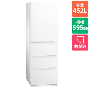�y�W���ݒu�������z�A�N�A(AQUA) AQR-VZA45A-W �}�b�g�N���A�z���C�g DELIE+ �f���G�v���X 4�h�A�①�� �E�J�� 452L ��595mm