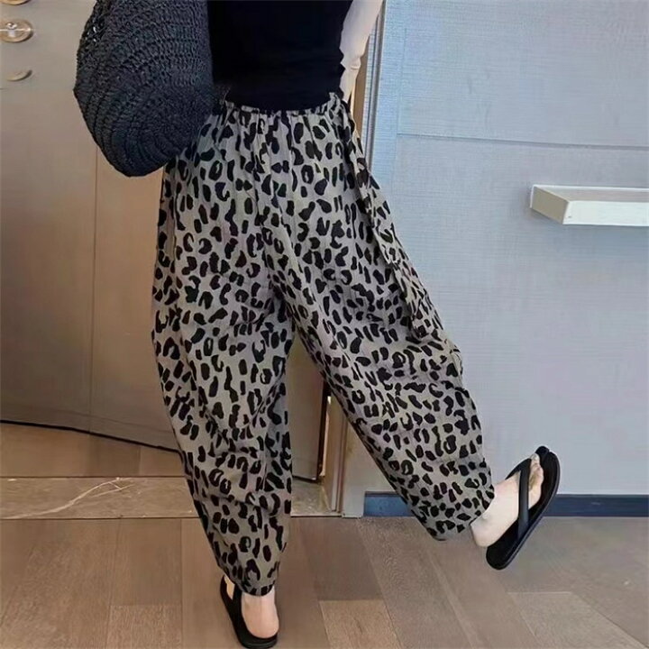 楽天市場】ヒョウ柄パンツ レディース レオパード パンツ ウエストゴム 