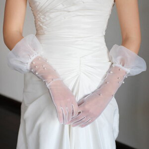 ウェディンググローブ ウェディング グローブ ショートレース ビジュー オーガンジ 手袋 ホワイト オフホワイト 花嫁 ウエディングドレス 二次会ドレス ブライダル グローブ 手袋 ウェデ