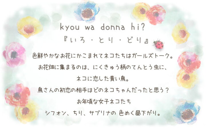 楽天市場 メール便4点まで対応可 リングノート Kyou Wa Donna Hi いろ とり どり 猫 ねこ B6サイズ 文房具 ステーショナリー オフィス 事務用品 イラスト 水彩 かわいい おしゃれ お菓子 ギフト 贈り物 動物 とことこサーカス とことこ雑貨店