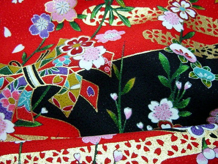 楽天市場】京 正絹 金彩 友禅 しだれ桜に束ね熨斗 (黒霞) 10cm単位