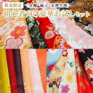 和柄 生地 初心者向け 豪華 お試しはぎれセット (金襴 綸子 友禅生地)