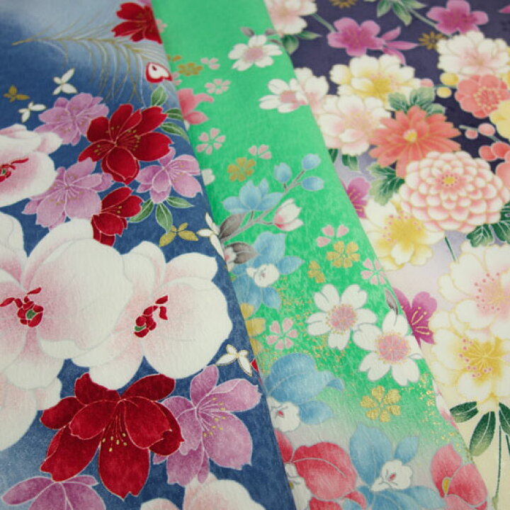 楽天市場 京 金彩友禅はぎれ 3枚セット 二 お試し生地セット 母の日 パッチワーク和柄 布 生地 通販 和柄生地 和風 布地 都香庵
