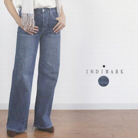 ＼感謝の10%OFFクーポン配布中／ INDIMARK インディマーク WJ201 ボトムス パンツ ニューワイドデニム レディース 春 夏 秋 冬 神デニム ストレッチ ジーンズ ウエストゴム グリッチラインポケット ベーシックブルー XS S M L 7号 9号 11号 13号 40代 50代 60代