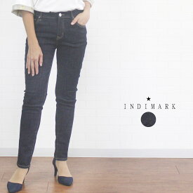 ＼最大3300円OFFクーポン配布中／ INDIMARK インディマーク WJ206 ボトムス パンツ デニム ボーイフレンドデニム レディース 春 夏 秋 冬 神デニム ストレッチ ジーンズ ウエストゴム グリッチラインポケット XS S M L 7号 9号 11号 13号 40代 50代 60代