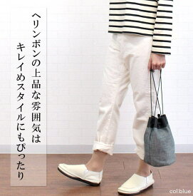 【6/1 ほぼ全品ポイント11倍】Folna フォルナ folna 083246 バッグ 巾着 ショルダーバッグ ミニサイズ 小さめ レディース 日本製 牛革 レザー リネン ヘリンボーン 紐 大人 カジュアル ベージュ ナチュラル ブルー 春 夏 軽い 軽量 井野屋 ギフト