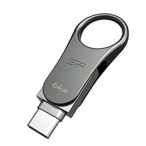VRp[ fAUSB 64GB Type-C  USB3.0 Type-A (X}z/^ubg/PC) Mobile C80 SP064GBUC3C80V1S [sA