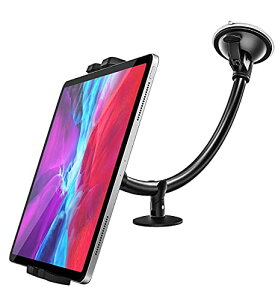 EXSHOW 車載ホルダー タブレットホルダー フロントガラス 強力真空吸盤式タブレットスタンド タブレットアーム サクションカップマウ