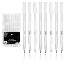 Mr. Pen- ホワイトペン 8本パック アーティスト用ホワイトゲルペン ホワイトインクペン ブラックペーパー用ホワイトペン ホワイトド
