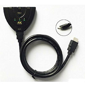HDMI切替器 GANA 4Kx2K HDMI分配器/セレクター 3入力1出力 1080p/3D対応(メス→オス) 電源不要 Apple TV/Chromecast Stick/Xbox One