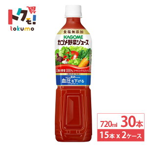 カゴメ 野菜ジュース 720ml 15本×2ケース (30本) 無塩 ペットボトル 機能性表示食品 食塩無添加