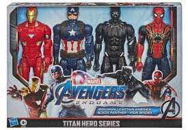 【スーパーセール対象商品　最大47倍ポイント還元　さらにクーポン配布中】マーベル アベンジャーズ ヒーローシリーズ 12インチキャプテンアメリカ アイアンスパイダー、ビッグサイズ　ブラックパンサー アイアンマン (アクションフィギュア4体)　並行輸入品
