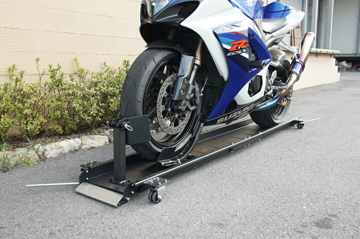 楽天市場】バイクドーリー 中型 大型 220cm フロントタイヤ固定 耐荷重  