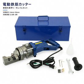 【最大2000円OFFクーポン＆ポイント10倍】鉄筋カッター 電動 4-16mm対応 D型ハンドル 日本語説明書 ケース 付き (切断能力4mm-16mm) 【安心1年保証付き】