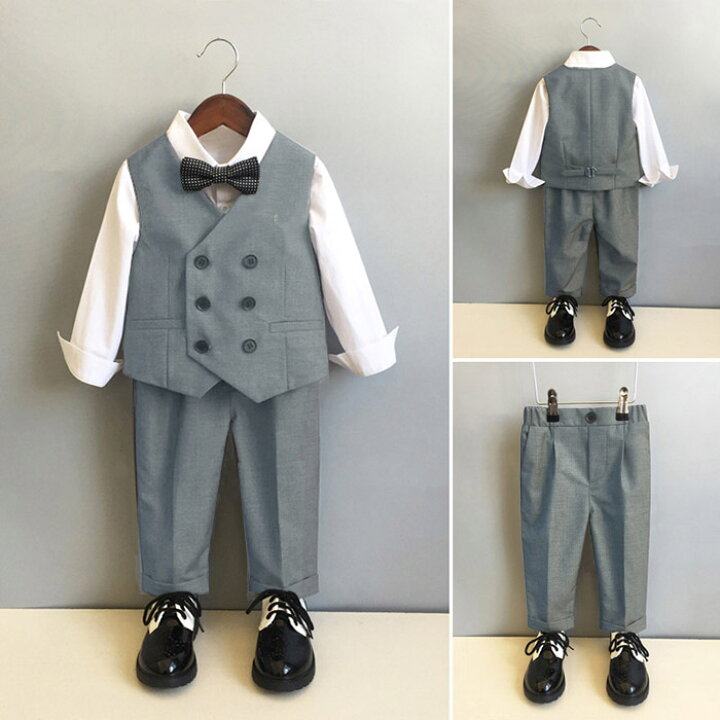 楽天市場】男の子 フォーマルスーツ スーツ 子供服 4点セット 上下 