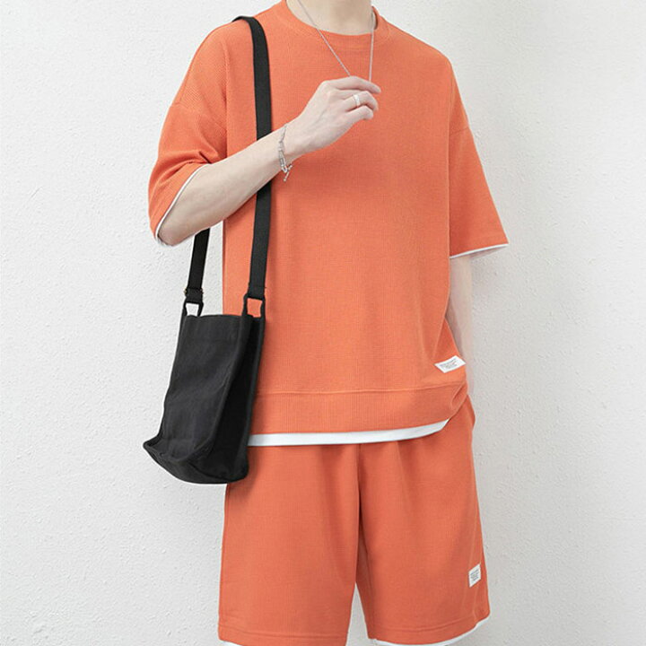 楽天市場】メンズ 2点セット 半袖Tシャツ ハーフパンツ ショートパンツ 