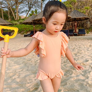 水着 キッズ キッズ水着 ベビー水着 子供水着 フリル 女の子 ガールズ 大きいリボン スクール スカート フィットネス 日焼け防止 一体型 オールインワン 水遊び ブルー ベージュ 80cm 90cm 100cm