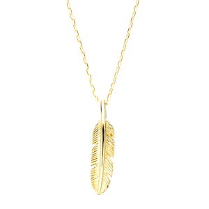 【K18YGフェザーペンダントネックレス】K18 18金 18K YG イエローゴールド WG ホワイトゴールド PG ピンクゴールド フェザー 羽 繊細 ネックレス 送料無料 プレゼント ギフト あす楽 徳力