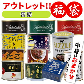 【アウトレット】グルメ缶詰福袋　中身はおまかせ！賞味期限間近の缶詰詰め合わせ 5～6点入り　数量限定　福袋【送料無料】【食品A】【DM】