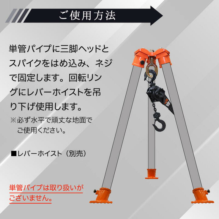 楽天市場】三脚ヘッド 固定用ベースセット 1t 定格荷重 適用支柱 約 