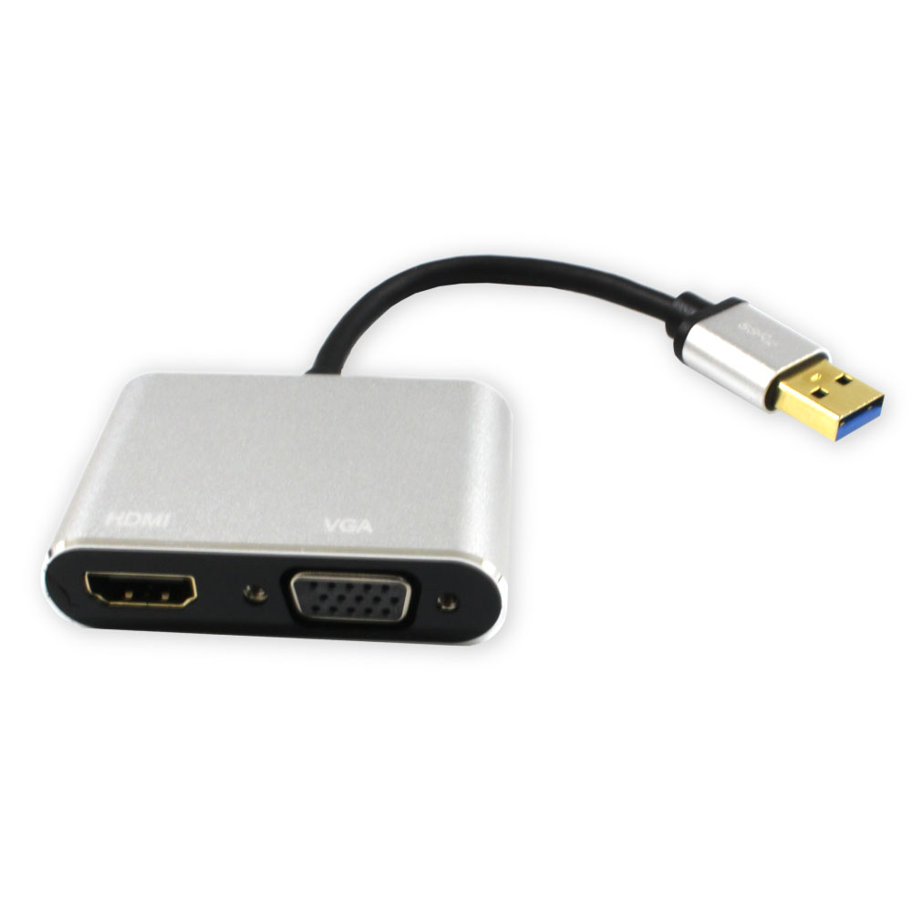 USB to HDMI VGA 変換アダプター 変換アダプタ USB3.0 2in1 Windows XP 10/8/7対応 2つの画面で同時鑑賞可能  | 得選館
