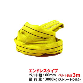 スリングベルト エンドレス 3t 3m 1本単品 60mm 耐荷重 3000kg ナイロンベルトスリング ソフト 玉掛け