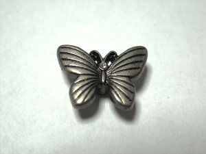 簡単取付け ネジ式飾りマグネットホック ちょうちょ パピヨン アンティークシルバー 1個入 革小物などの留め具に最適